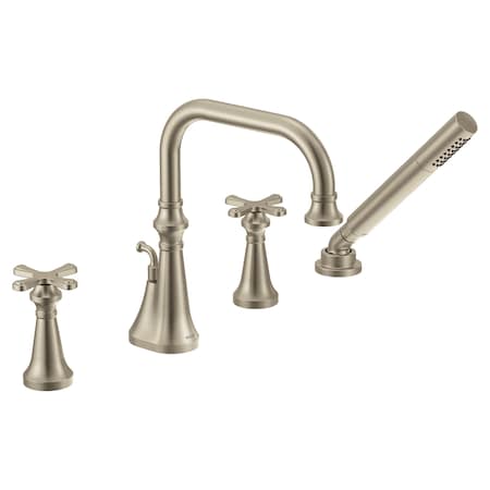 Colinet Brushed Nickel Two-handle Roman Tub Faucet